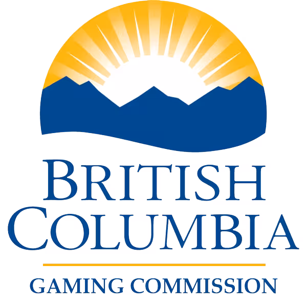 Logo of the British Columbia Gaming Commission with mountains and sun graphic.